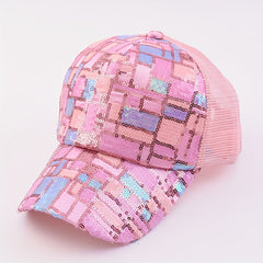 Sequin Plaid Y2K Trucker Hat Mesh Baseball Cap Unisex Hip Hop Dad Hats