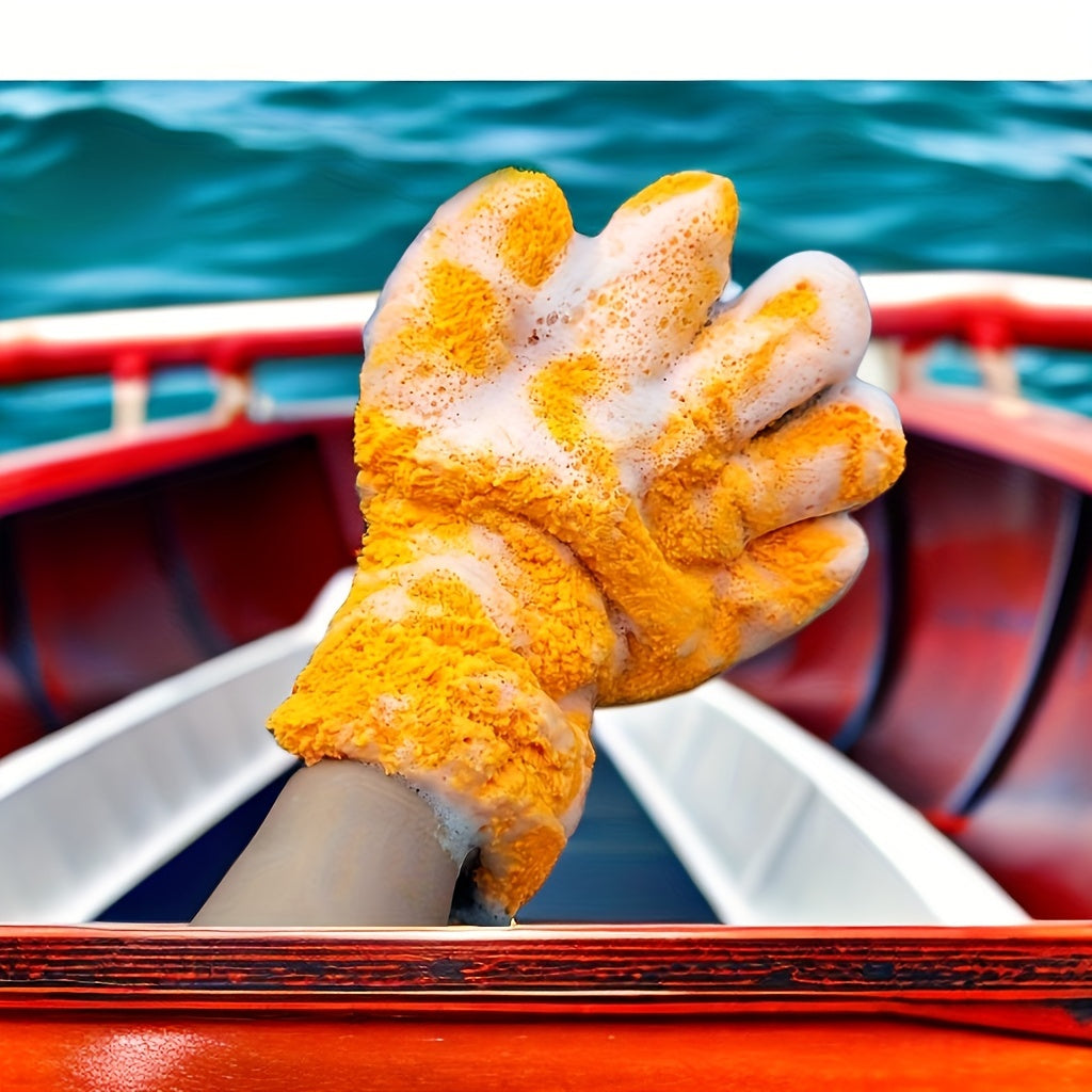 Green Microfiber Cleaning Gloves for Dusting Kitchen Furniture Car Interiors