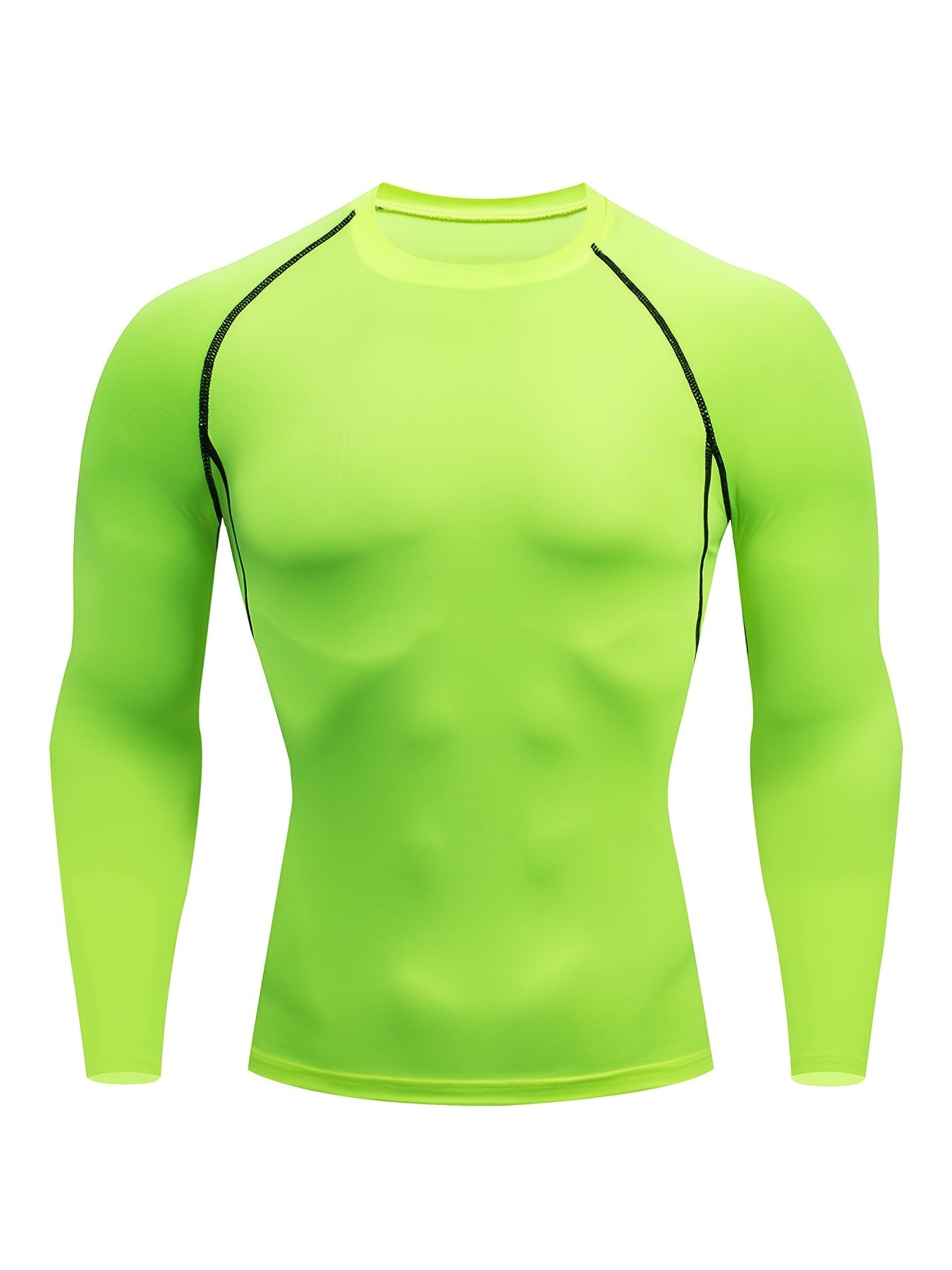 Men's Compression Shirt Fluorescent Green Base Layer