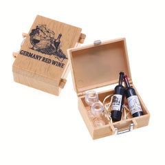 Classic Mini Wine Bottle and Glasses Home Decor Set
