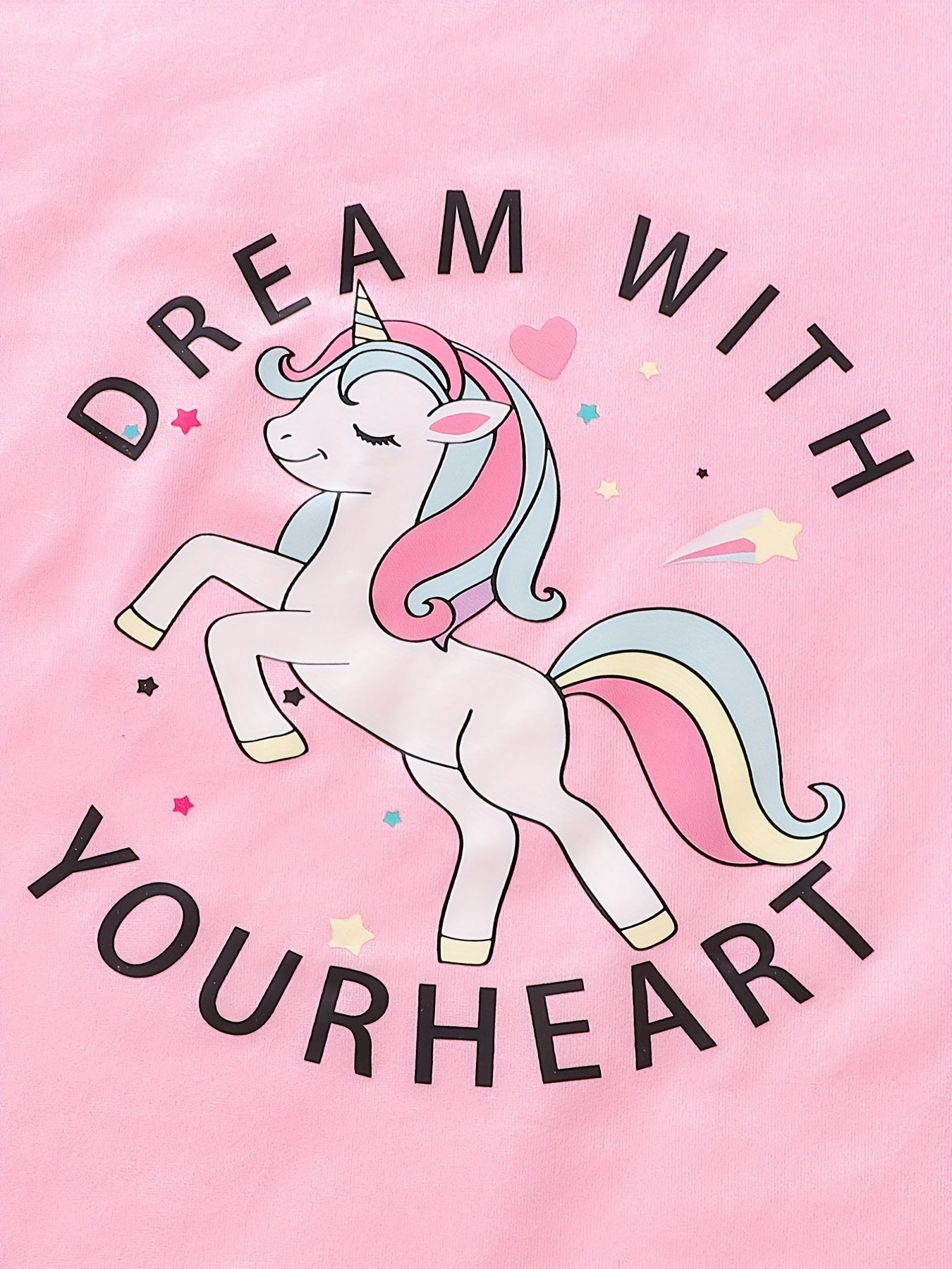 Unicorn Pattern Outfit 2pcs Top & Pants Set for Girls