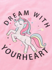 Unicorn Pattern Outfit 2pcs Top & Pants Set for Girls