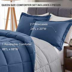 Solid Comforter Set 1 Comforter & 2 Pillow Shams Twin Full Queen King