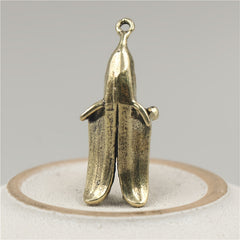 Brass Mini Banana Man Keychain Pendant for Luggage