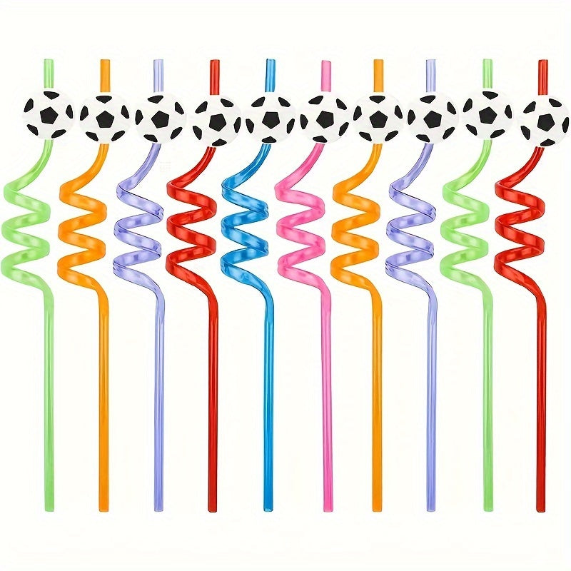 4pcs Soccer Party Straws Reusable Sports Supplies