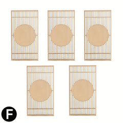 Set of 5 Wooden Screens for Room Separation and Decorative Use
