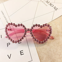 Heart Sunglasses Rhinestone Decor UV400