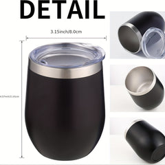 12oz Stainless Steel Insulated Tumbler Lid Straw Vacuum Flask Travel Coffee Mug