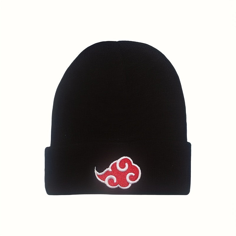 Red Cloud Embroidery Woolen Pullover Hat