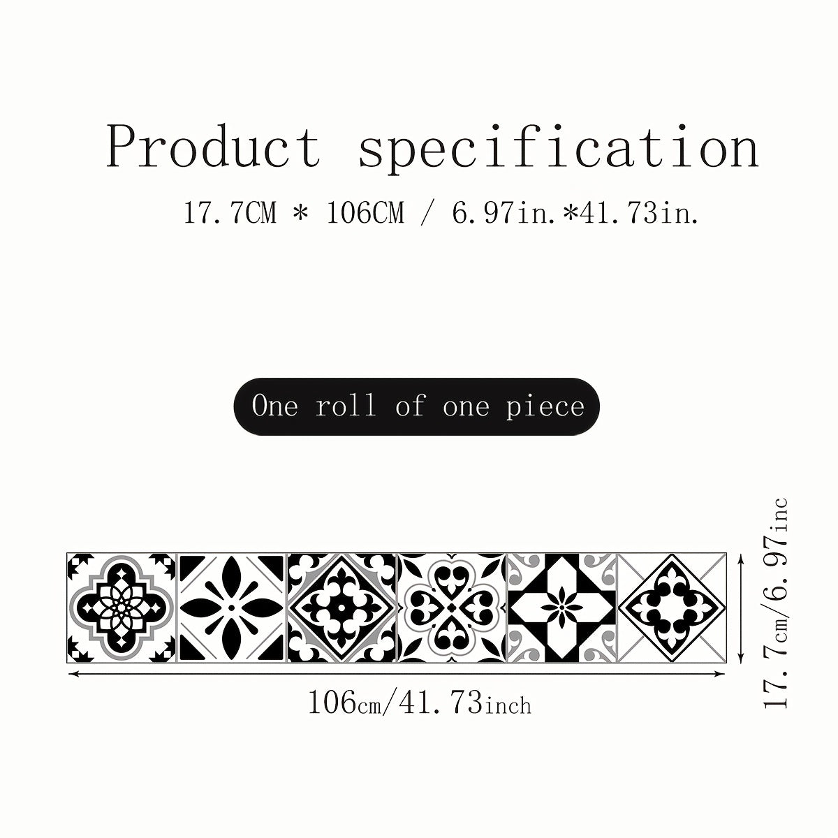 Watercolor Tile Print Staircase Sticker Self-Adhesive Waterproof Wall Decoration