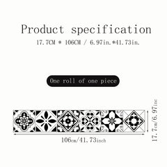 Watercolor Tile Print Staircase Sticker Self-Adhesive Waterproof Wall Decoration