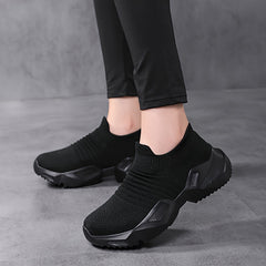 Women's Elastic Chunky Sneakers Slip-on Running Shoes