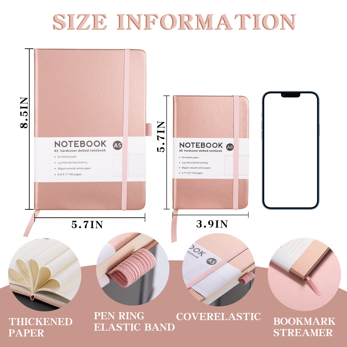 Rose Golden Bandage Notebook Business Notepad Foreign Trade Small Notebook