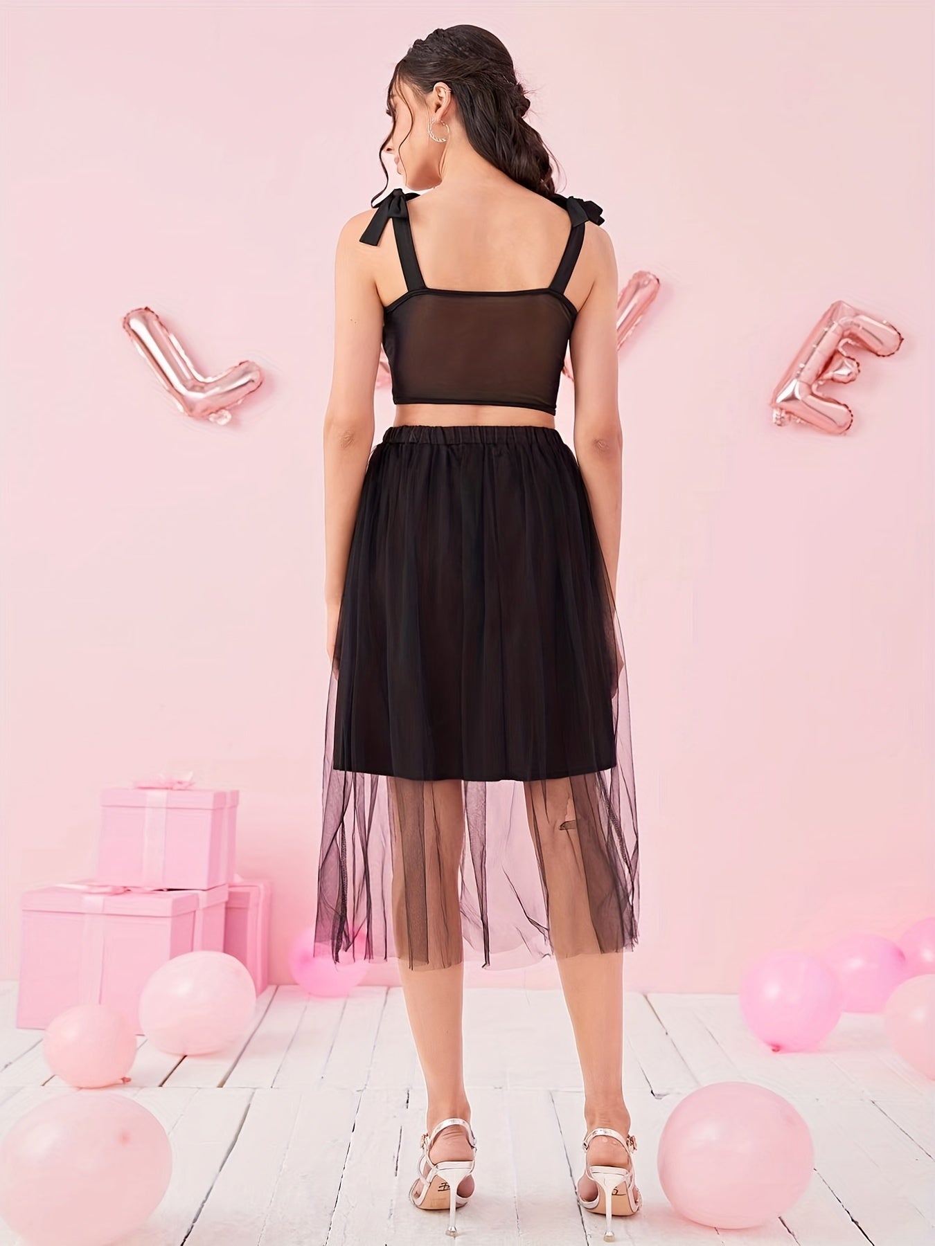 Stylish Family Matching Dress Mesh Tulle Princess Dress For Party