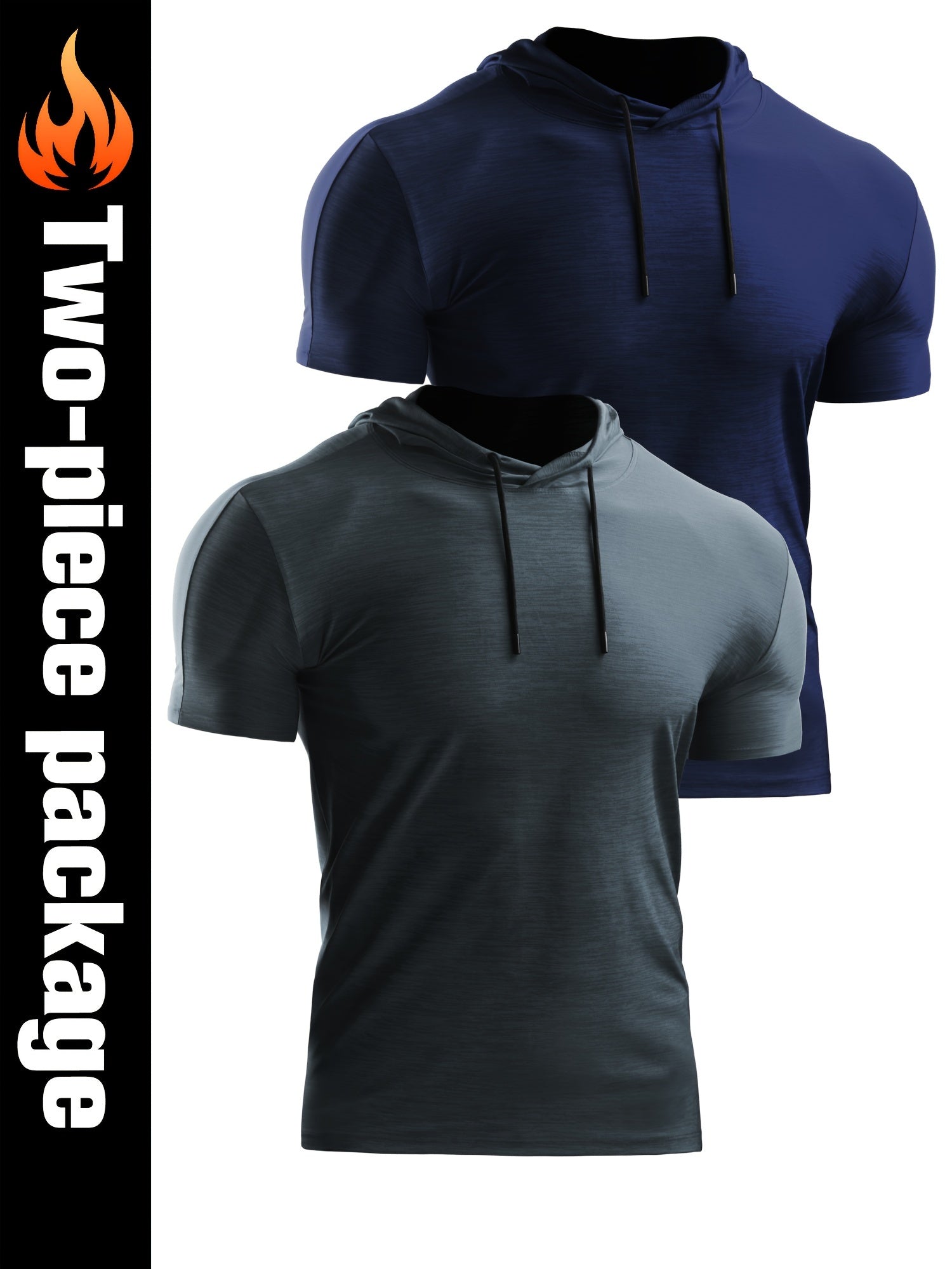 Men's Casual Short Sleeve Hoodie Quick Drying Breathable T-shirt