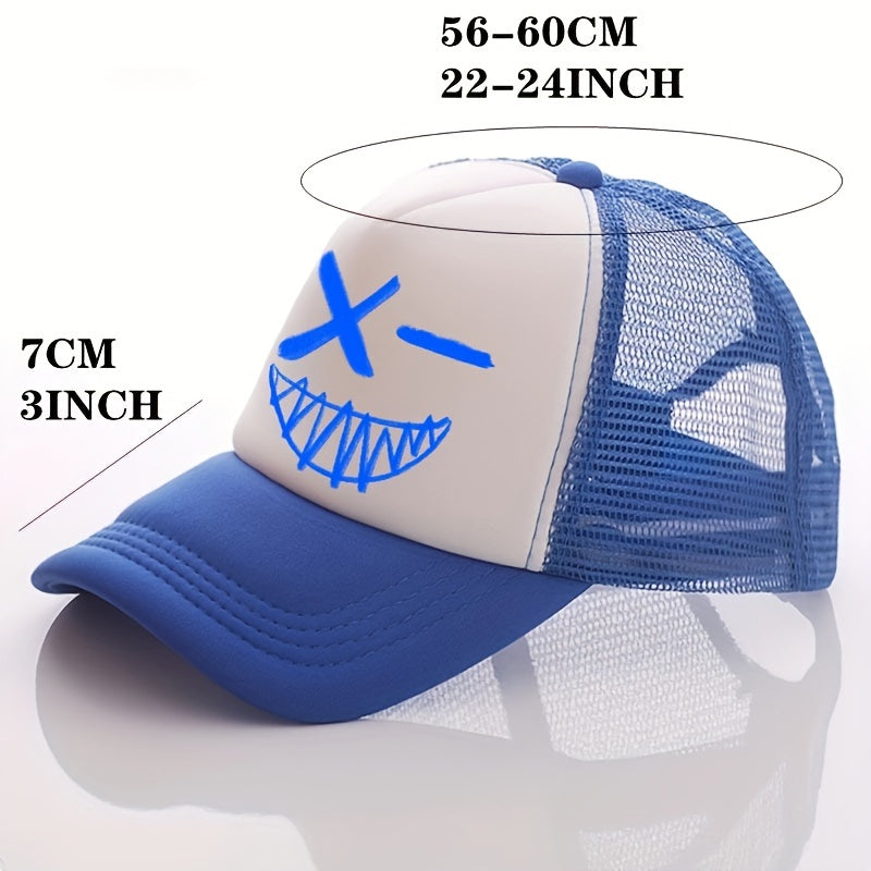 Multicolor Ghost Face Print Men's Peaked Cap Sunshade Baseball Cap