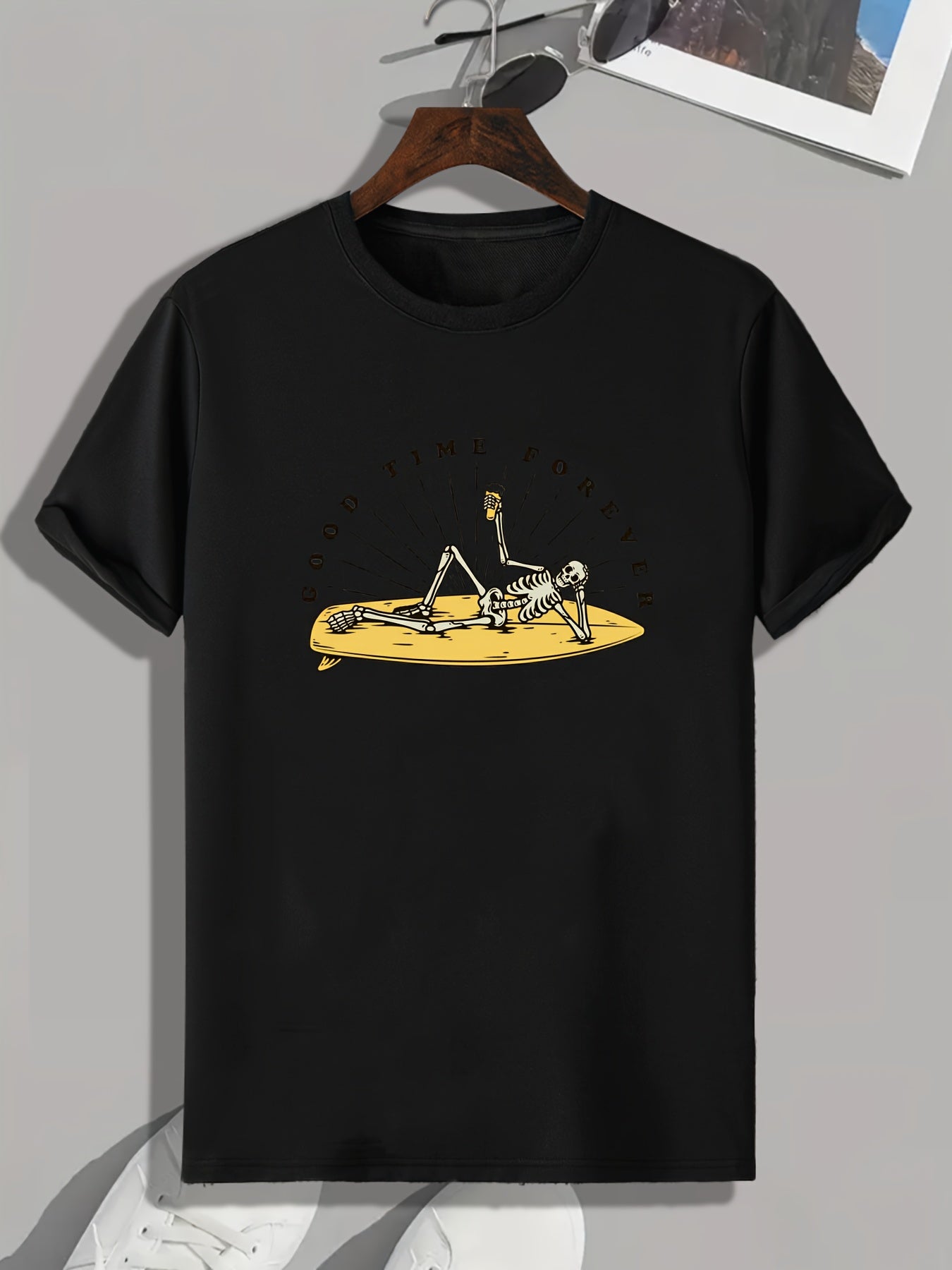 Skeleton 'Good Time Forever' Print Men's Graphic T-shirt