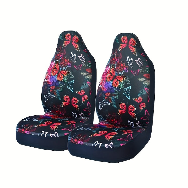 Anime Pattern Car Seat Cover Butterfly Print One piece Hooded Car Cover