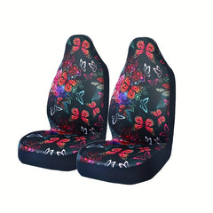 Anime Pattern Car Seat Cover Butterfly Print One piece Hooded Car Cover