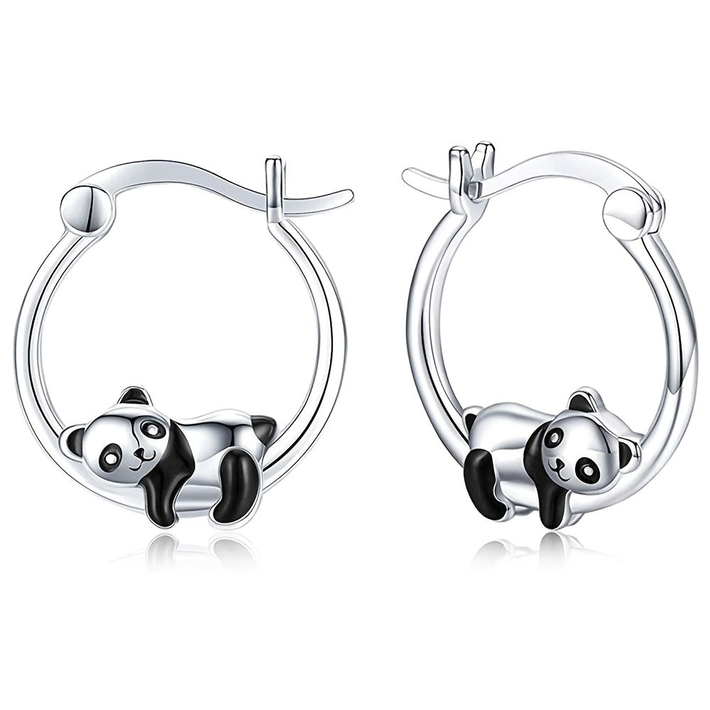 Panda Hoop Earrings Animal Ear Jewelry Women Girls