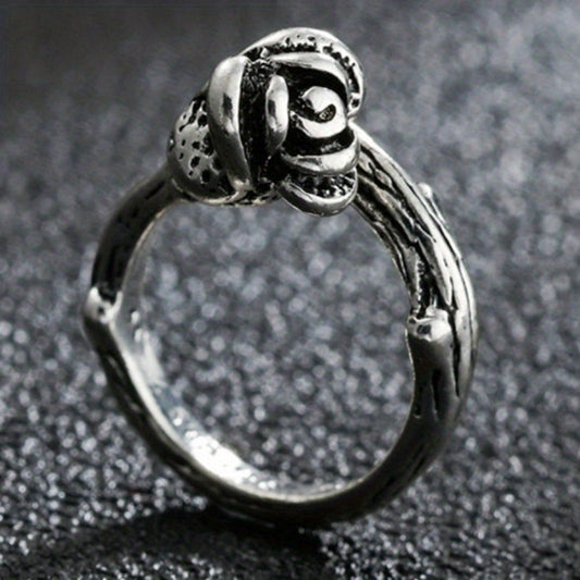 Men's Vintage Flower Snake Hug Ring Punk Metal Boho Party Jewelry