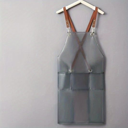 TPU Transparent Apron with Pockets & Stain Resistant Halter Apron