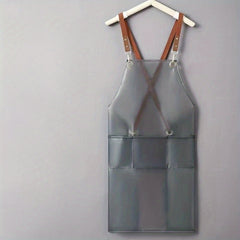 TPU Transparent Apron with Pockets & Stain Resistant Halter Apron