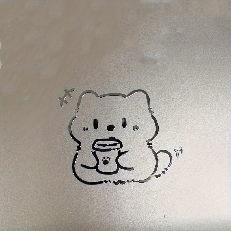 3D Cartoon Cat Pillow Metallic Texture Stickers Waterproof Decorative