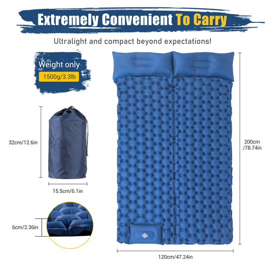 Ultra Light Double Camping Sleeping Pad with Extra Thickness