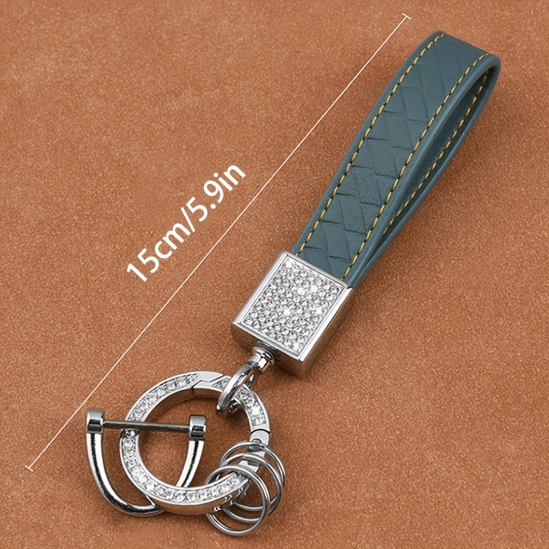 Men's Car Keychain with Artificial Diamond Key Ring