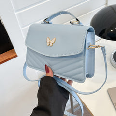 Butterfly Glamour Solid Crossbody Bag with Chain Strap