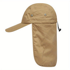 Camouflage Baseball Cap With Neck Flap Hood Waterproof Sun Visor