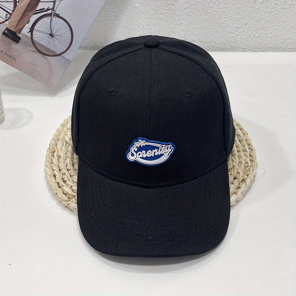 Label Decor Baseball Cap Solid Casual Couple Dad Hats Unisex Adjustable Sun Hats