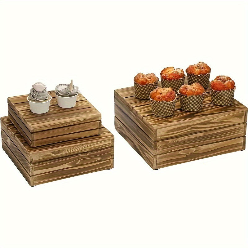 Wedding Cake Tray Wooden Style for Coffee Cake Drinks