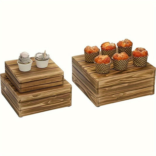 Wedding Cake Tray Wooden Style for Coffee Cake Drinks