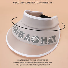 Letter Print Visors Sunscreen Hat UV Protection Face Cover Ponytail Cap