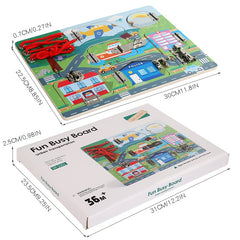 Wooden Busy Lock Board Puzzle Cognitive Development Toy