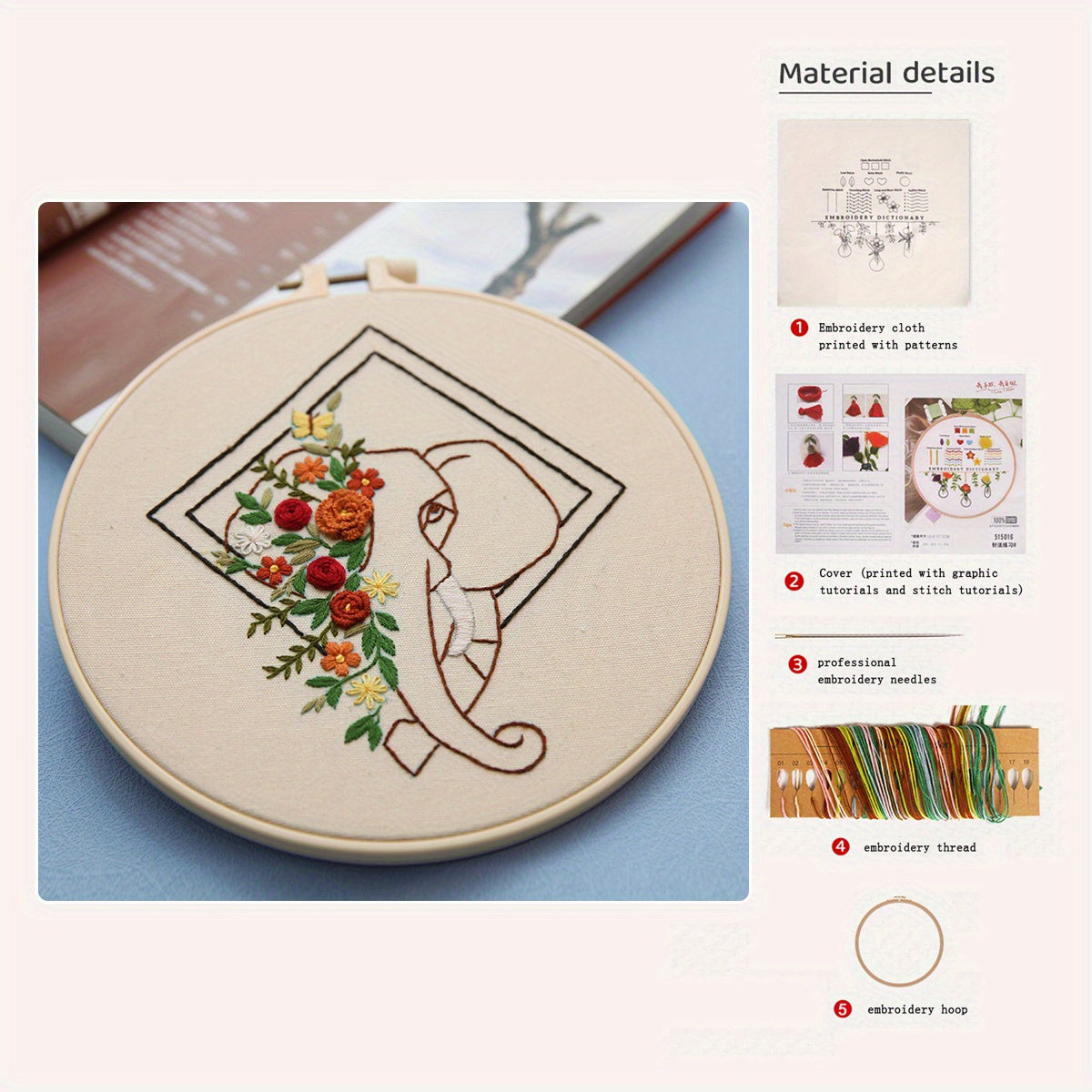 3D Plants & Animals Embroidery DIY Material Pack