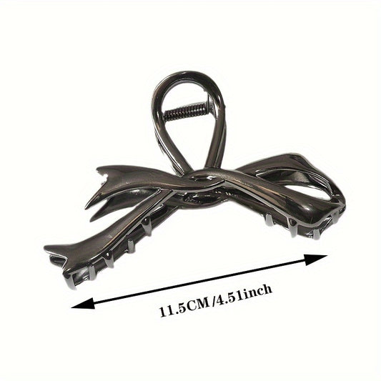 Minimalist Bow Ribbon Hair Claw Clip Non-slip Metal Hair Clip Women Girls