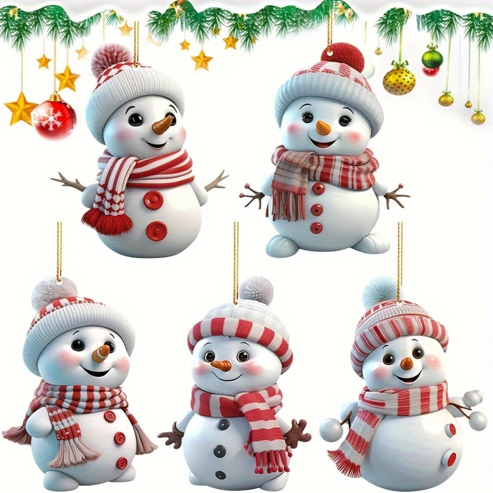 Acrylic Snowman Ornaments Christmas Tree Hanging Decor