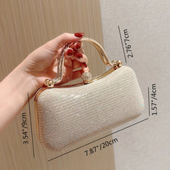 Rhinestone Glitter Chain Handbag Elegant Frame Purse