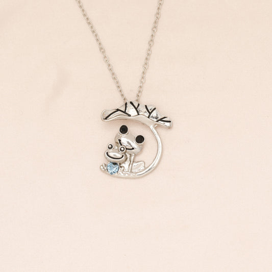 Cartoon Frog Pendant Necklace Decorative Jewelry Gift For Girls