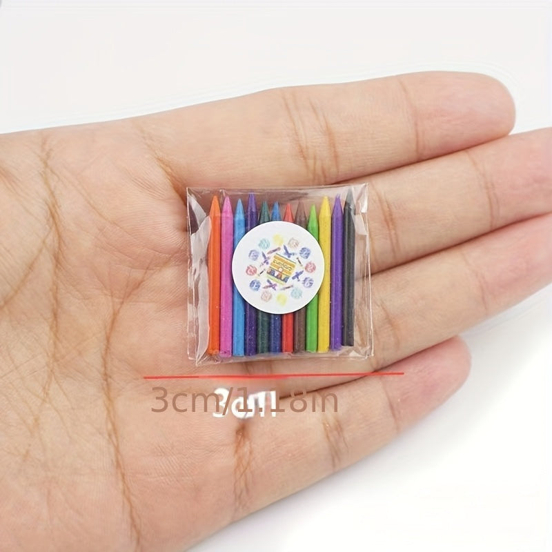 12pcs 1:12 Dollhouse Watercolor Box Crayons Studio Scene Paint Box