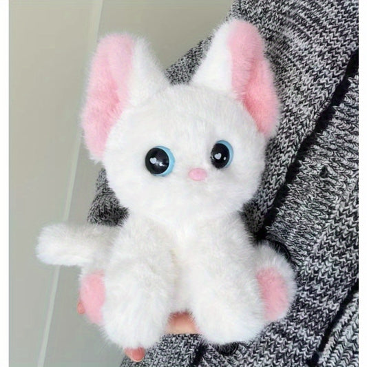 Cat Plush Toy w/ Table & Bunny Ears Soft Faux Fur Puppy Girls Couples Birthday