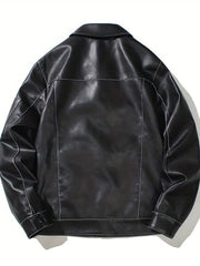 Men's Lapel Button Up Jacket for Outdoor Activities