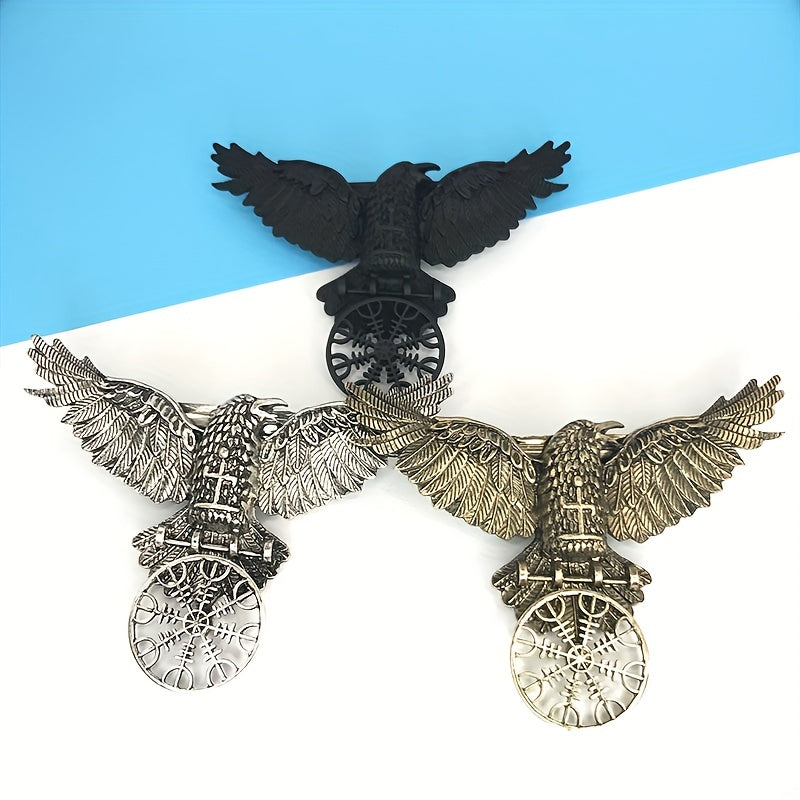 Goth Crow Keychain Viking Symbol Animal Key Chain Ring Purse Bag Backpack