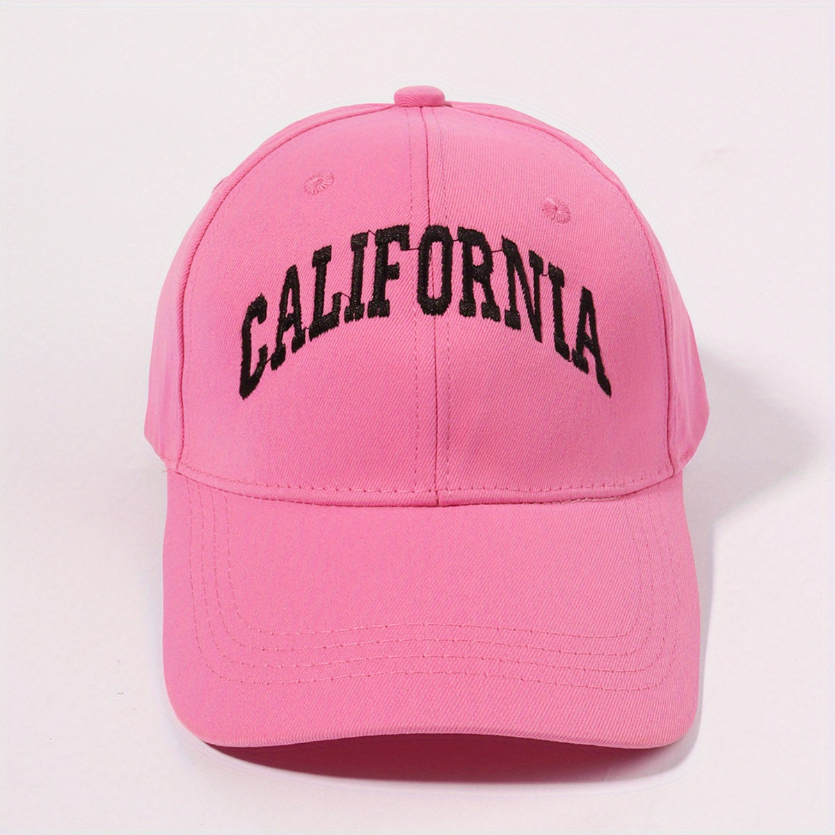 CALIFORNIA Pink Embroidery Baseball Cap Lightweight Adjustable