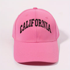 CALIFORNIA Pink Embroidery Baseball Cap Lightweight Adjustable