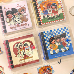 Colorful Iron Ring Loose Leaf Notebook PVC Shell