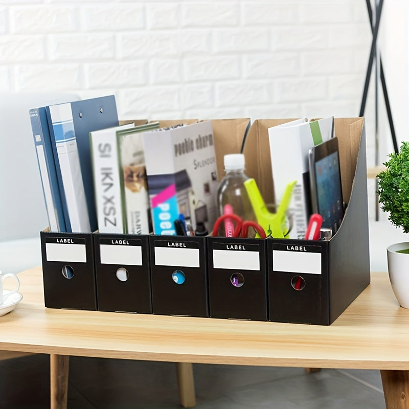 5pcs File & Folder Holder Cardboard Magazine Storage Box